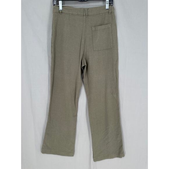 Sanctuary Anthropologie Pants Womens 25P Green Linen Straight Drawstring Beach - Picture 3 of 8